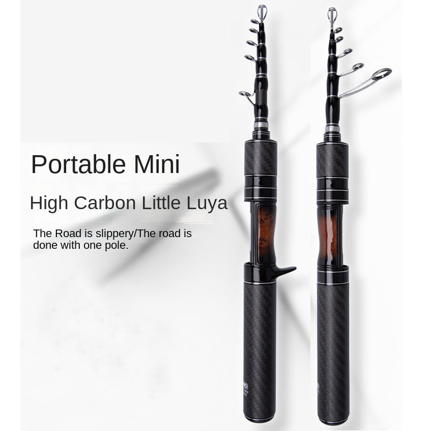 35CM Telescopic Lure Rod UL Ultra-short Mini Portable Carbon Fiber Sliding Float Fishing Rod