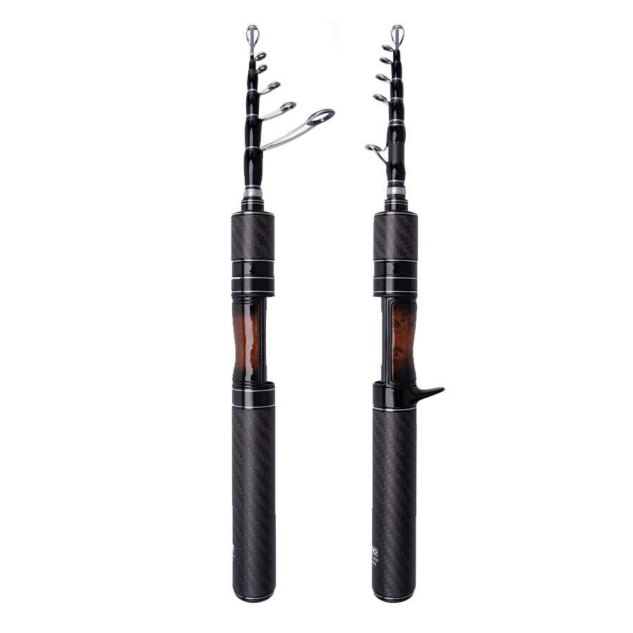 35CM Telescopic Lure Rod UL Ultra-short Mini Portable Carbon Fiber Sliding Float Fishing Rod